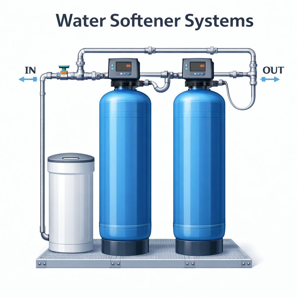 Industrial water softening systems for scale control and process efficiency. Industrial water softening systems for scale control and process efficiency.