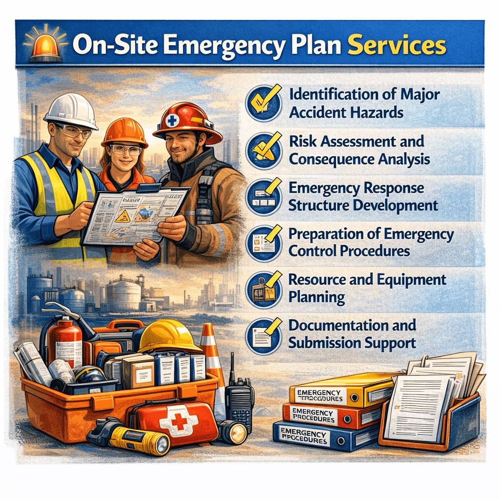 on site emergency plan infographic