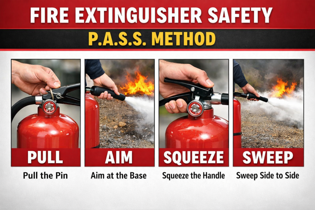 The PASS Method for Using a Fire Extinguisher